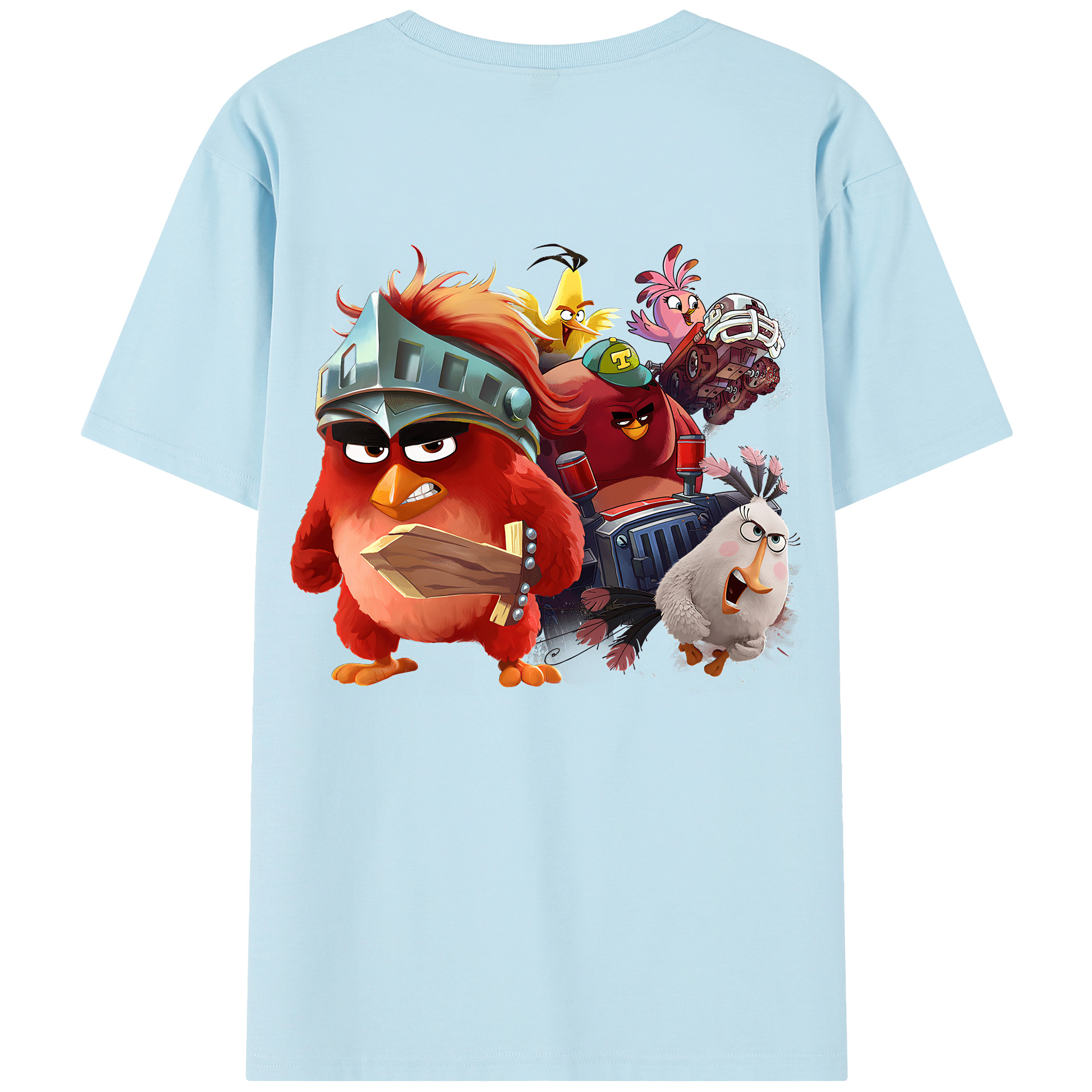 （画像用） Angry Birds アングリーバード 綿100％半袖Tシャツ（背面プリント）